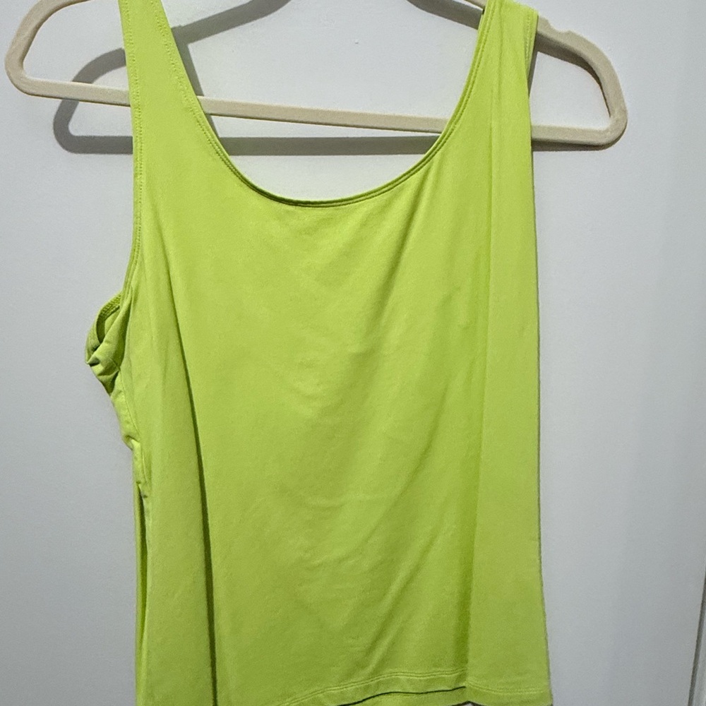 Chico’s Lime Green Sleeveless tank with Adjustable Straps